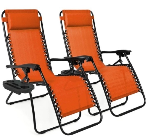 Set of 2 Adjustable Zero Gravity Patio Chair Recliners - Lot 127