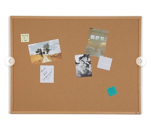 Staples Cork Board, Oak Frame, 4' x 3' - Lot 147