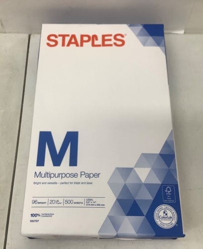 Lot of (10) Reams Staples Multipurpose Legal Paper - Lot 149