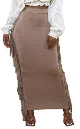 Womens Both Sides Fringe Skirt, 2XL - Lot 158