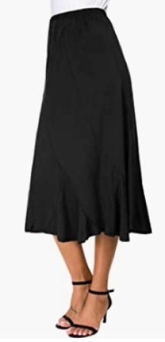 EXCHIC Women's Ankle Length Ruffle Hem Suede Skirt, XL - Lot 264
