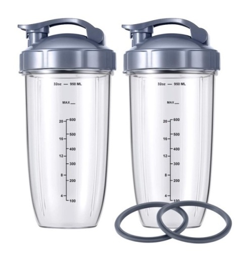 2-pack 32oz Cups with Flip-Top-Lid for NutriBullet - Lot 267