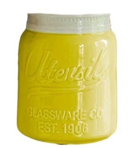 Ceramic Mason Jar Utensil Holder - Lot 275