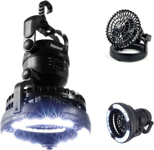 Odoland Portable LED Camping Lantern with Fan - Lot 281