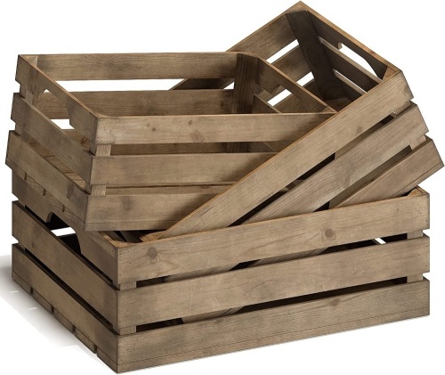 Rustic Wood Nesting Crates with Handles - Lot 346