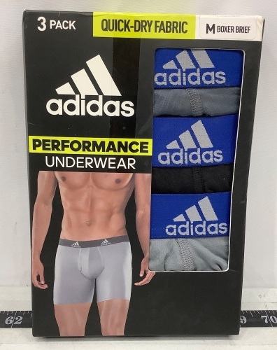 Adidas Boxer Briefs 3 Pack, M, New - Lot 381