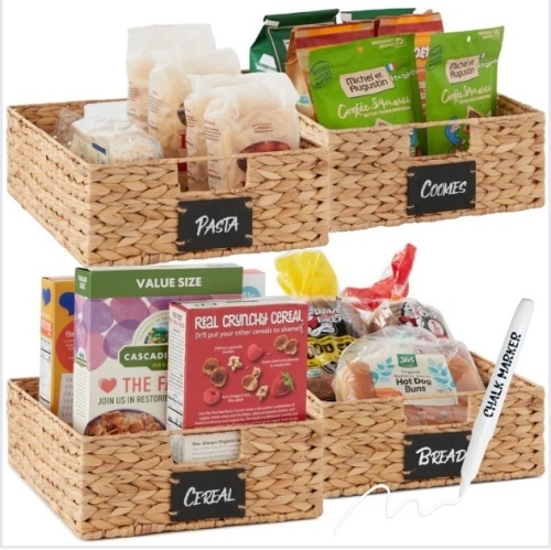 BCP, Set of 4 Water Hyacinth Pantry Baskets - Lot 600