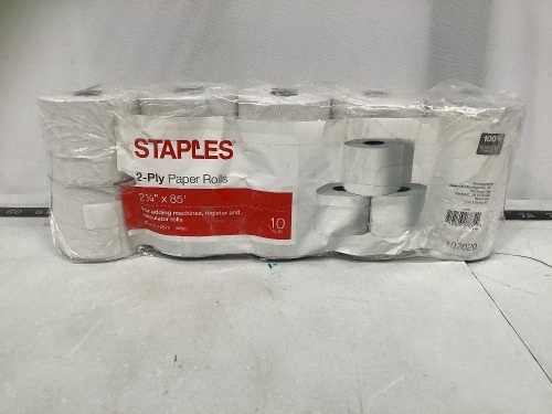 Staples 2 Ply Paper Rolls, 2.25 x 85' - Lot 654