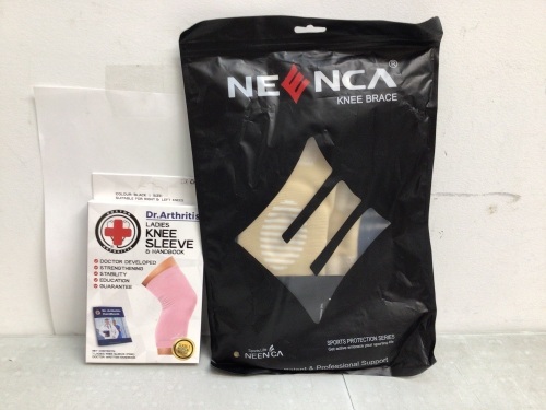 Lot of (2) Stretch Knee Sleeve and Sports Knee Brace - Lot 686