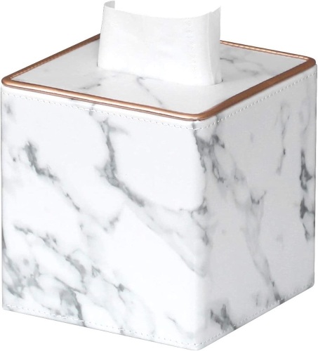 PU Leather Marble Pattern Square Tissue Box Cover - Lot 692