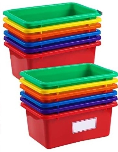 12 Pcs Plastic Cubby Bins - Lot 505