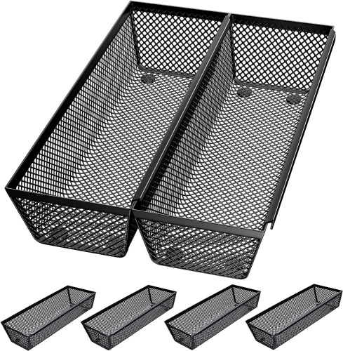 6pk Interlocking Metal Drawer Organizers - Lot 645