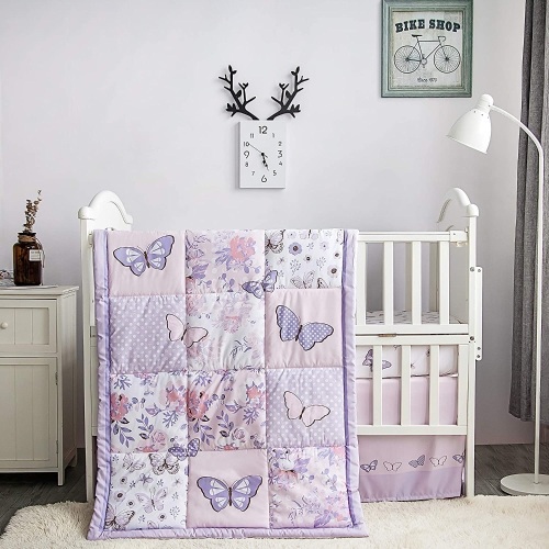 Butterfly Baby Nursery Crib Bedding Set - Lot 389