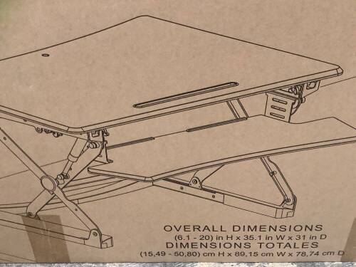 Sit/Stand Adjustable Desktop Riser - Lot 19