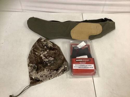 Lot of Firearm Accessories - Recoil Pad, Revolver Ankle Holster, Camo Bag - Lot 534