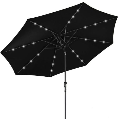 Solar LED Lighted Patio Umbrella w/ Tilt Adjustment, UV-Resistance - 10ft - Lot 14
