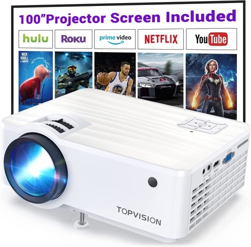 TOPVISION Projector, 7500L Portable Mini Projector - Lot 5319