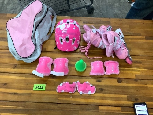 Child Rolleblade Set w/ Helmet, Knee Pads, Etc. - Lot 5415