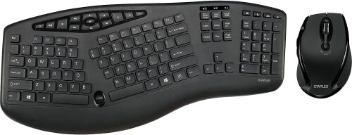 Wireless Ergo Keyboard and Optical Mouse - Lot 5419