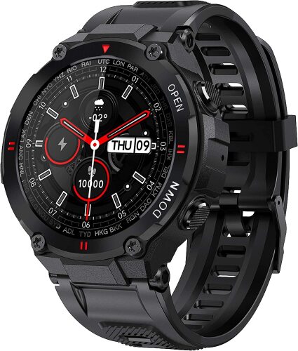 Smart Watches for Men Activity Fitness Tracker Outdoor Tactical Smartwatch with Bluetooth Call Blood Pressure Heart Rate SpO2 Sleep Monitor Pedometer Waterproof Sport Watch for Android iOS Phones - Lot 5431