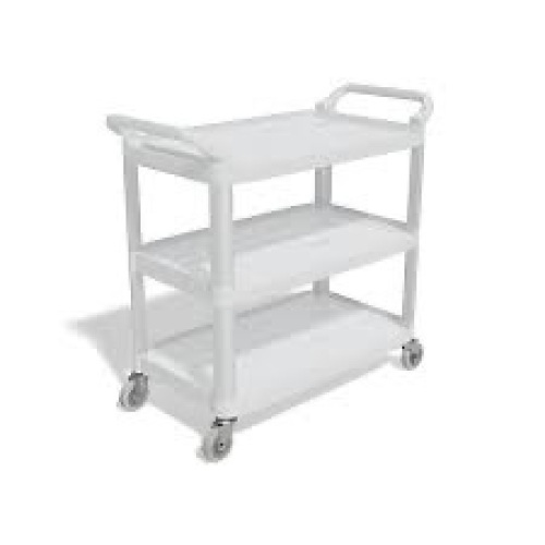 Coastwide Professional™ 3-Shelf Plastic/Poly Mobile Utility Cart with Swivel Wheels - Lot 5440