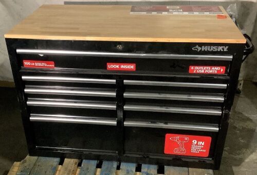 46" 9-Drawer Mobile Work Bench - Incomplete, Cosmetic Damage - Lot 103