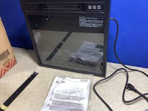 18" Electric Fireplace Freestanding & Wall-Mounted Heater Log Flame - Lot 277
