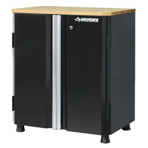 32" 24-Gauge Steel 2-Door Garage Base Cabinet - Black - Lot 406