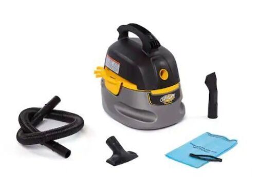 2.5 Gallon 1.75 Peak HP Compact Wet/Dry Shop Vacuum with Filter Bag, Hose and Accessories - Lot 500