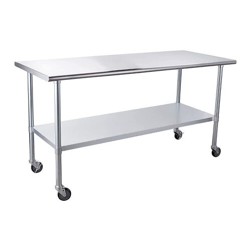 30"x72" Stainless Steel Table with Wheels - Damaged ​​​​​​​ - Lot 594