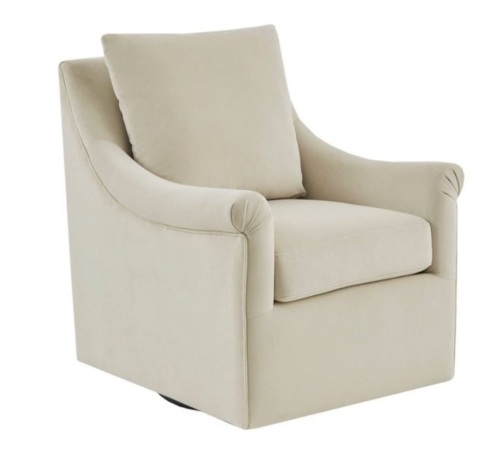 Madison Park Sparta Swivel Accent Arm Chair, Cream  - Lot 12