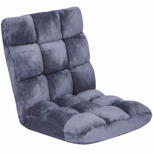 14-Position Folding Adjustable Memory Foam Gaming Floor Sofa Chair - Lilac Gray - Lot 655