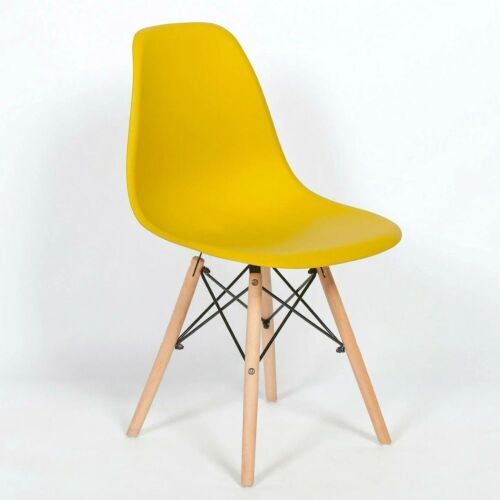 Set of (2) Moulded Plastic Dining Chairs - Yellow - Lot 678