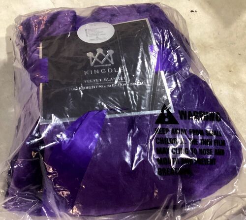 90"x90" Velvet Blanket - Purple - Lot 940