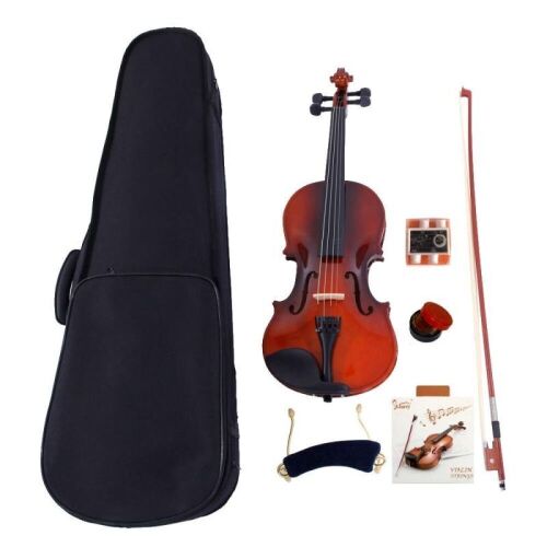 Glarry 1/8 Solid Wood Violin with Accessories - Broken Strings - Lot 930