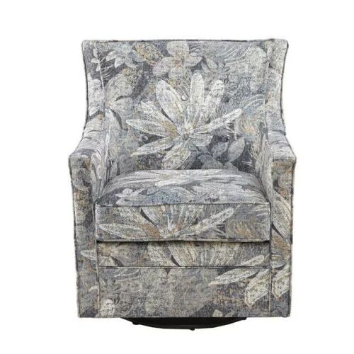 Aaron Curve Back Swivel Glider Chair - Blue - Lot 19