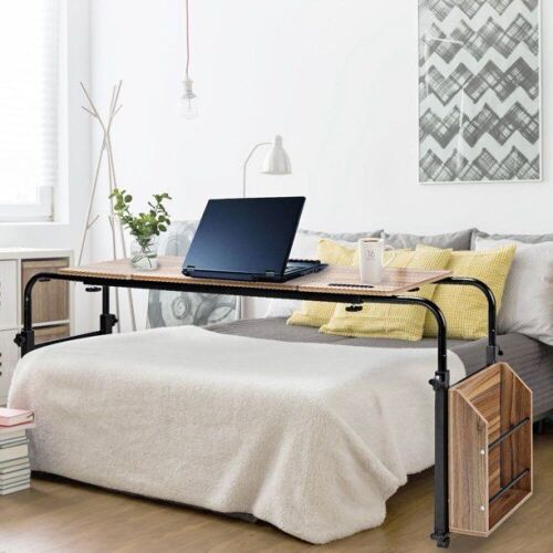 Adjustable Over Bed Laptop Table - Black/Wood - Lot 817