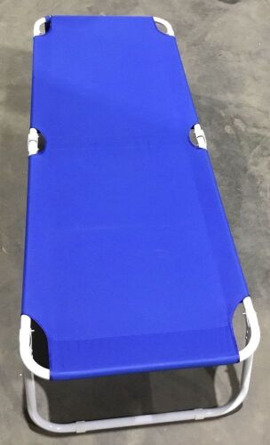 Folding Sun Lounger - Blue - Lot 772