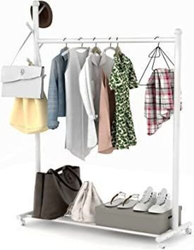 Portable Clothes Rack - White - Lot 794