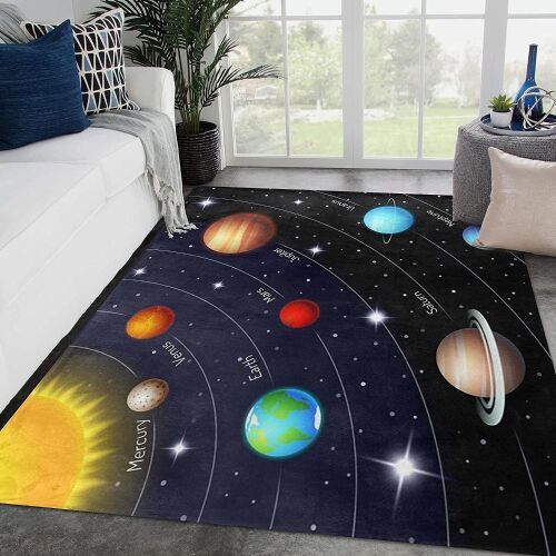 6'x4' Space Solar System Area Rug - Lot 826