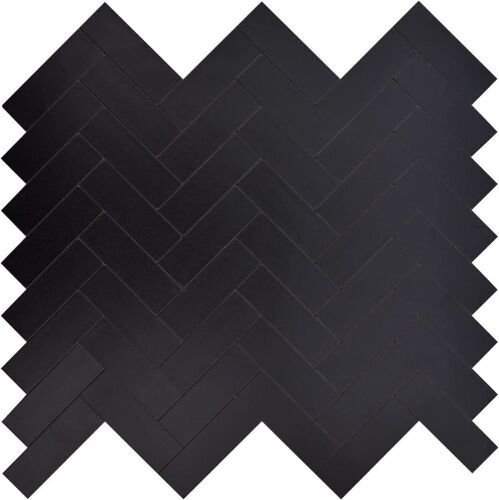 Lot of (3) 12-Sheet Packs of Peel-and-Stick Wall Tile - Black Herringbone - Lot 836