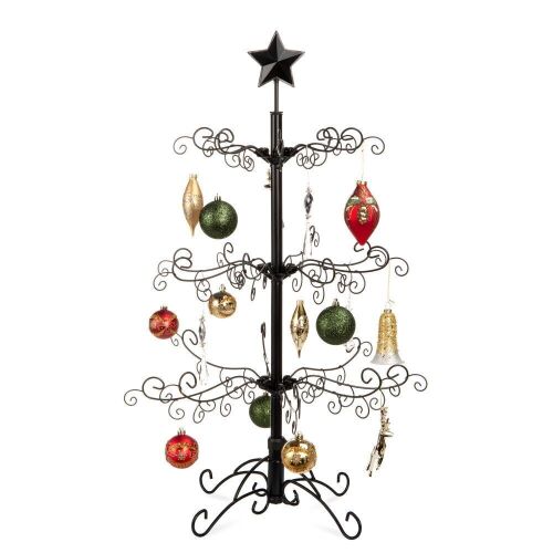 Wrought Iron Christmas Tree Ornament Display w/ Easy Assembly, Stand - 3ft - Lot 1038