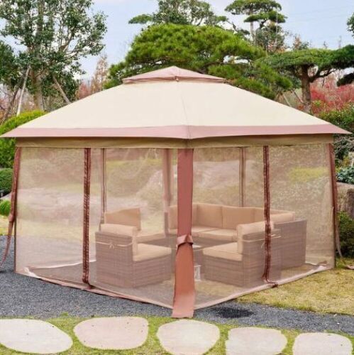 11'x11' Canopy Tent with Mosquito Netting - Beige - Lot 984
