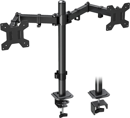 MOUNTUP Dual Monitor Desk Mount, Fully Adjustable Dual Monitor Arm for 2 Max 32 Inch Computer Screens up to 19.8lbs - Lot 472