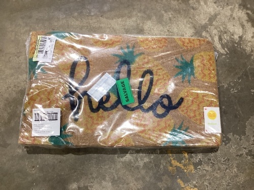 Hello Pineapple Welcome Mat, 18" x 30"  - Lot 269