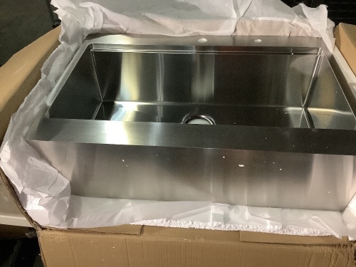 Stainless Steel Drop In Farmhouse Apron Kitchen Sink,  33" x 22"  - Lot 90