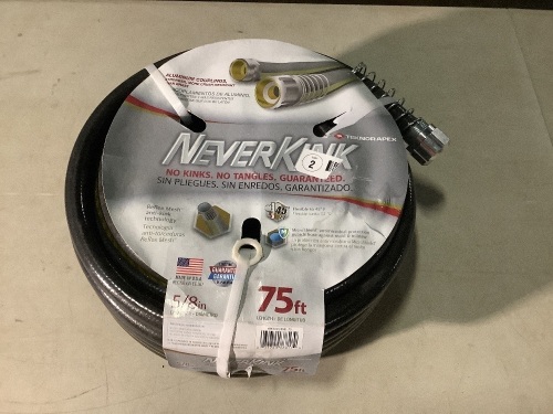 NeverKink  5/8-in x 75-ft Heavy-Duty Kink Free Vinyl Gray Coiled Hose - Lot 57