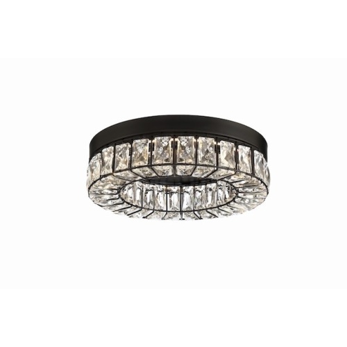 allen + roth  Aurelis 13-in Matte Black LED Flush Mount Light  - Lot 98