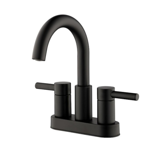 Allen + Roth Harlow Centerset Bath Faucet with Drain, Matte Black   - Lot 393