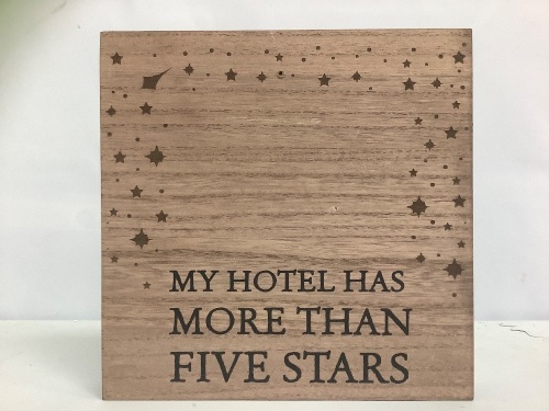 "My Hotel Has More Than Five Stars" Home Decor - Lot 150